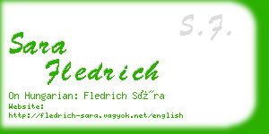 sara fledrich business card